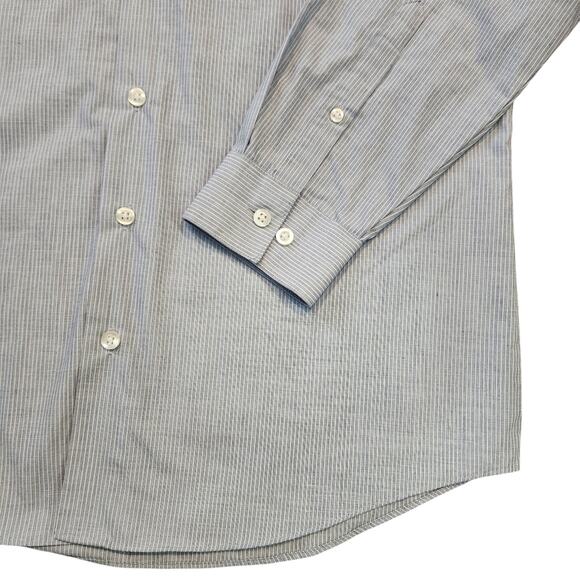 Unlisted by Kenneth Cole Button-down Dress Shirt, Slim Fit 15/15.5 Blue White - Picture 4 of 11